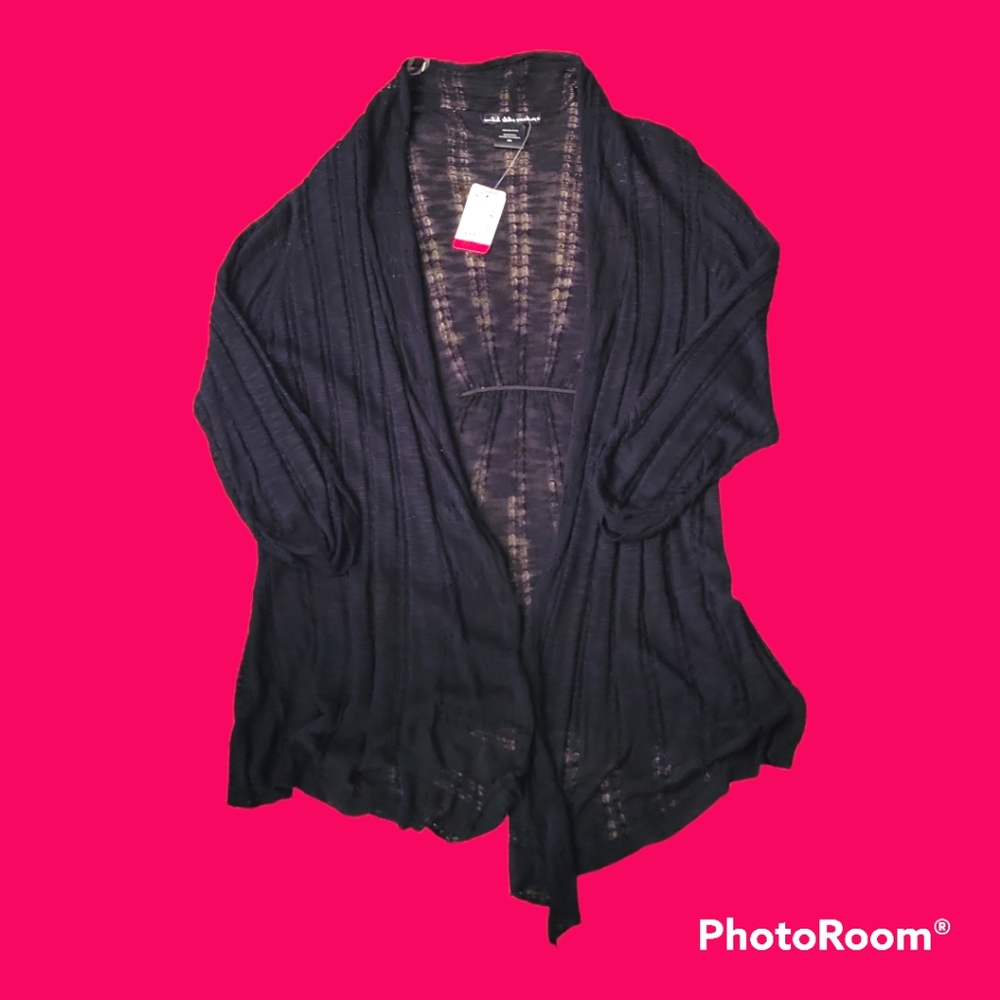 United States of Sweaters Juniors Knit Open Front Cardigan, Size 3X